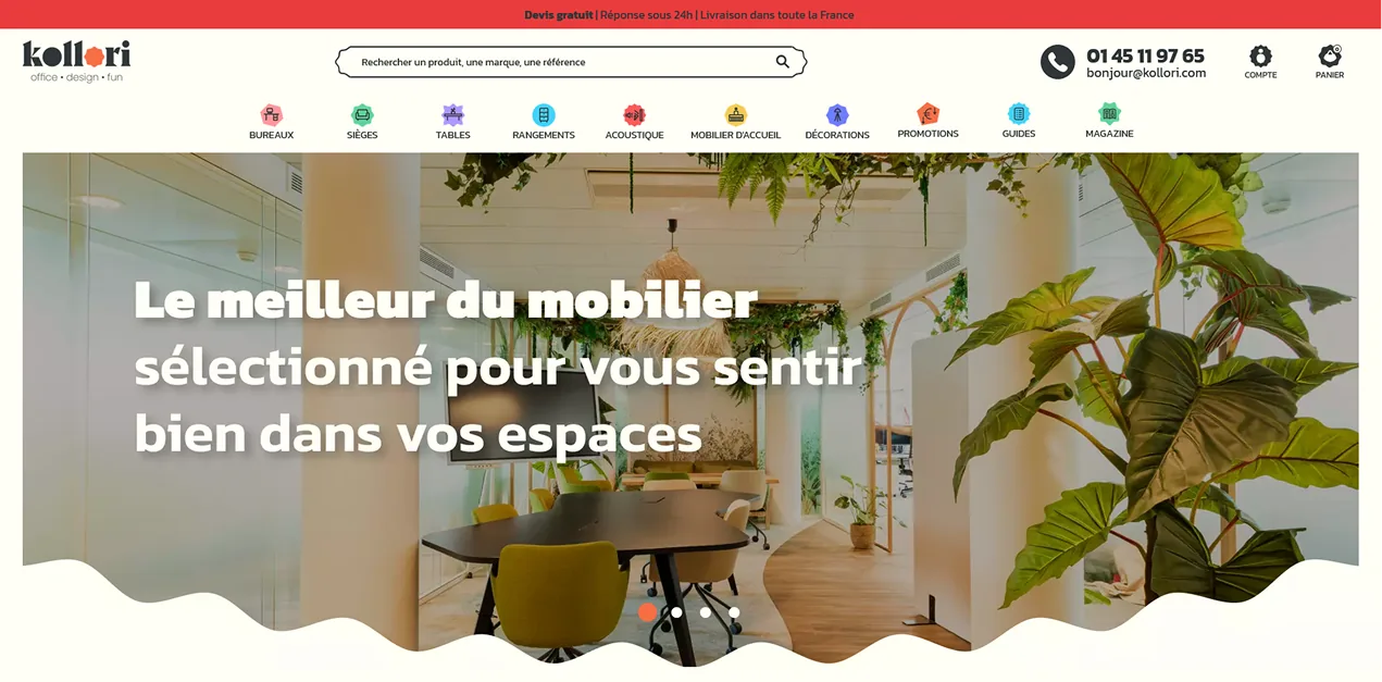 The Kollori homepage before the redesign